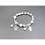 Crystal Bracelet - White color bead with hands